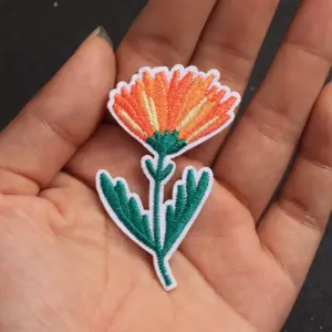 Vibrant Orange Flower Embroidered Patches Set 9 S5a8a9718cc17473ba02c5c964709fb701