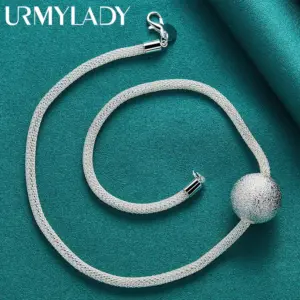 Sterling Silver 20mm Matte Pendant Necklace 7 S5ccf15544c694879a898a177c6e0f448X