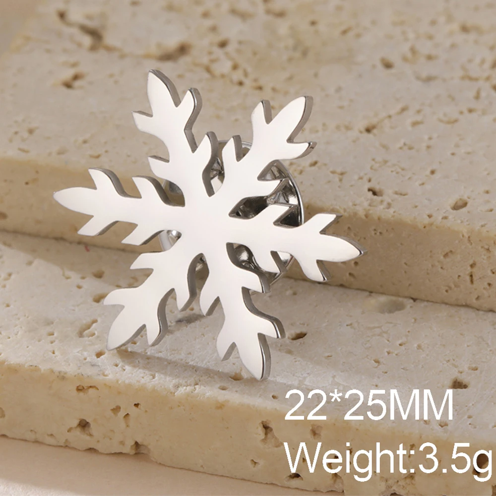 Dawapara Stainless Steel Snowflake Brooch Collection 7 Dawapara Stainless Steel Snowflake Brooch Collection - Image 7