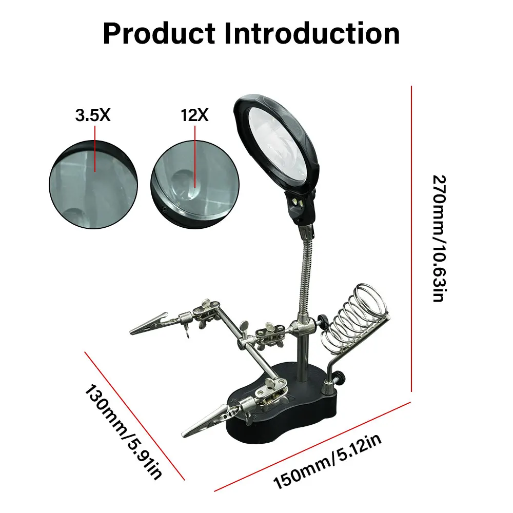 Soldering Iron Stand with 3.5x/12x Magnifier 5 Soldering Iron Stand with 3.5x/12x Magnifier - Image 5