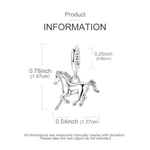 Sterling Silver Galloping Horse Charm for Bracelets 9 S60bf76760d424c328792a52040e50d07l