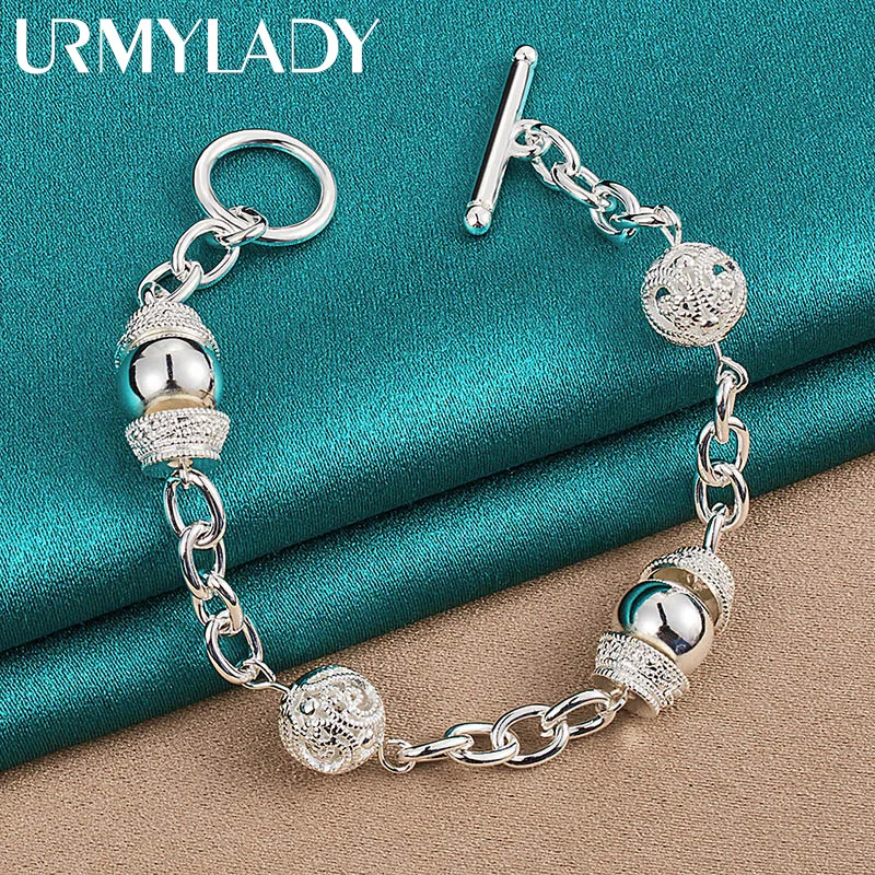 925 Sterling Silver Ball Chain Bracelet for Women 5 925 Sterling Silver Ball Chain Bracelet for Women - Image 5