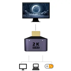Purple HDMI Splitter Adapter for 1080P Display 10 S631b199d7bca49c0bb283f588cb12b51I