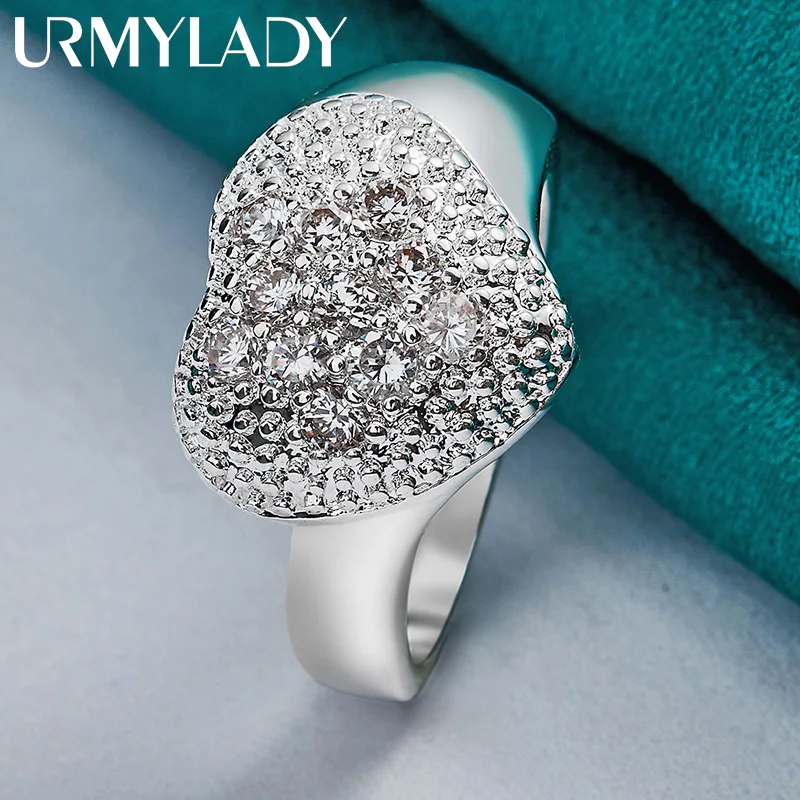 Heart Zircon Silver Ring for Women 6 Heart Zircon Silver Ring for Women - Image 6