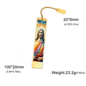 Jesus Metal Bookmark with Gold Finish 15 S66639f5bbd63432fb51d34d4ca733ad1H