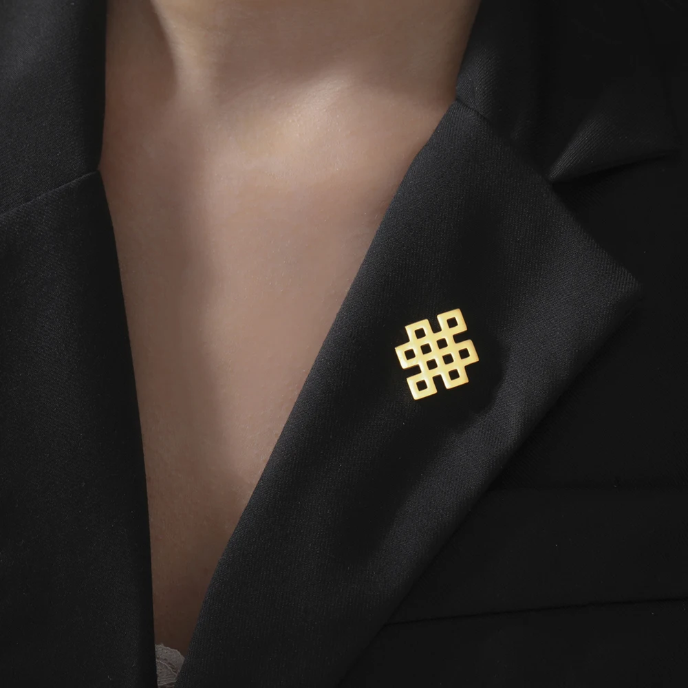 Stainless Steel Dawapara Endless Knot Brooch 2 Stainless Steel Dawapara Endless Knot Brooch - Image 2