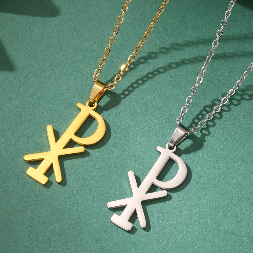 Stainless Steel Chi Rho Necklace for Men & Women 5 Stainless Steel Chi Rho Necklace for Men & Women - Image 5
