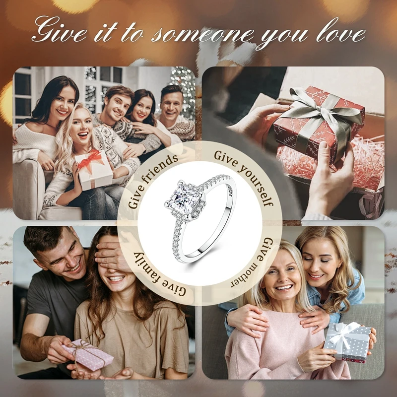 Sterling Silver Moissanite Engagement Ring 6 Sterling Silver Moissanite Engagement Ring - Image 6