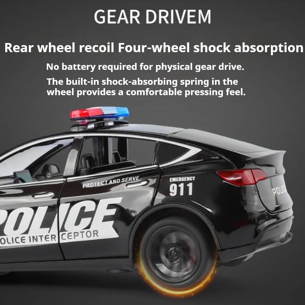 1:24 Scale Police Car Model with Lights 6 1:24 Scale Police Car Model with Lights - Image 6
