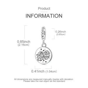 VAMO Silver Birthday Celebration Charm Bead 9 S6a77ea64bf704d3c838ba135fa0503d6k