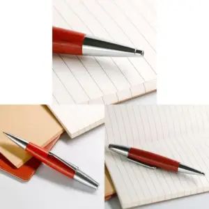 Red Wooden Twist Ballpoint Pen with 0.5mm Tip 8 S6a7be6c568e04d6bacead9b721122bccI