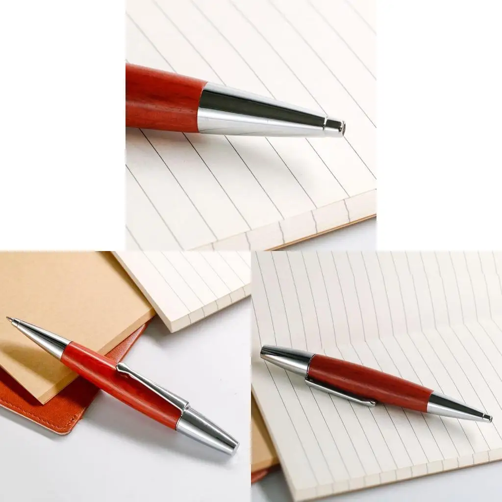Red Wooden Twist Ballpoint Pen with 0.5mm Tip 2 Red Wooden Twist Ballpoint Pen with 0.5mm Tip - Image 2