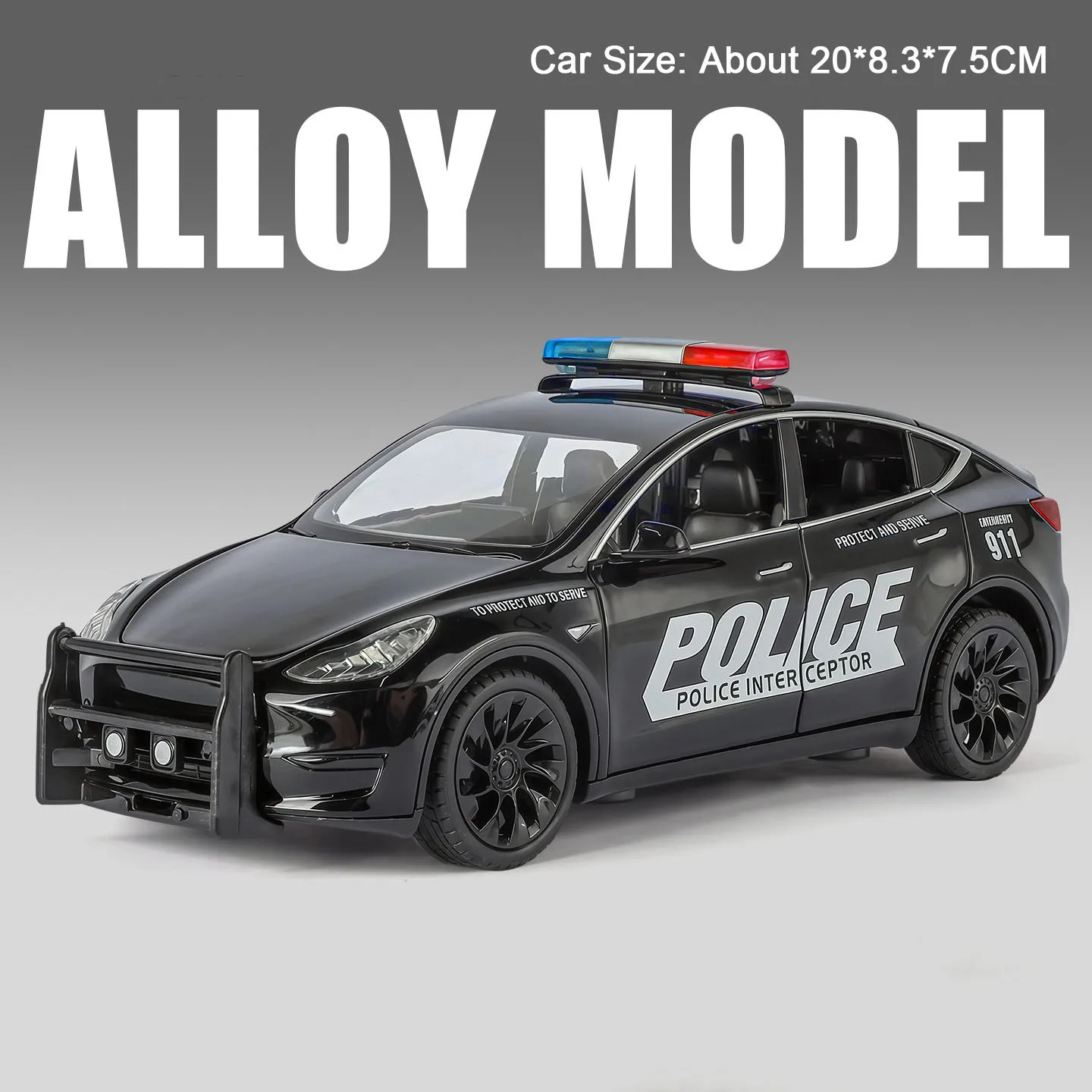 1:24 Scale Police Car Model with Lights 9 1:24 Scale Police Car Model with Lights - Image 9