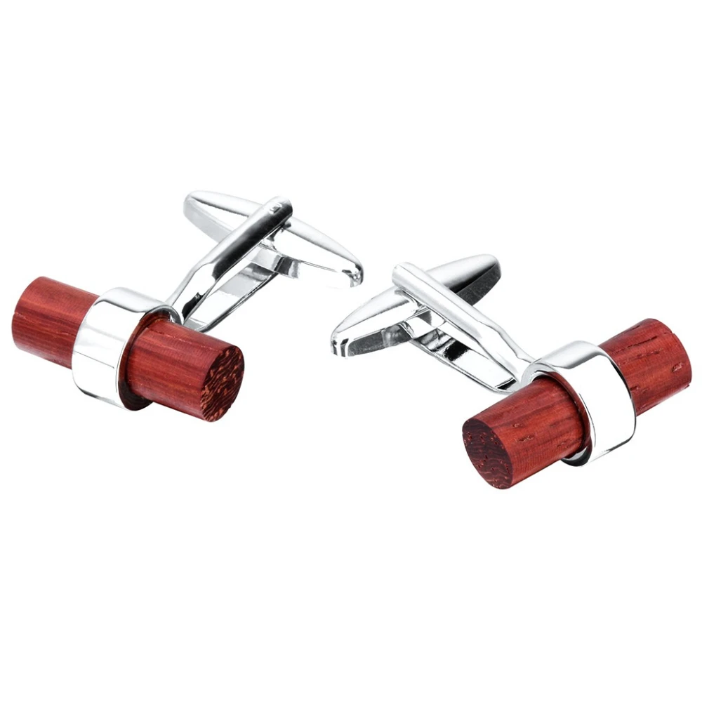 Redwood Metal Cufflink with Wooden Face 5 Redwood Metal Cufflink with Wooden Face - Image 5