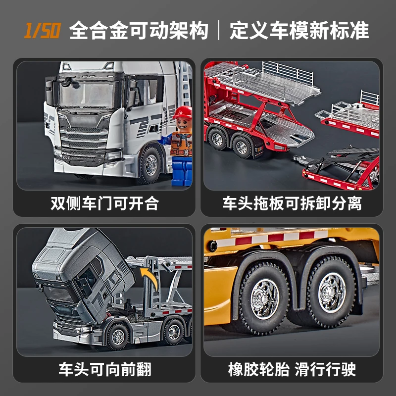 White 1:50 Scale Scania Double-Deck Flatbed Model 4 White 1:50 Scale Scania Double-Deck Flatbed Model - Image 4