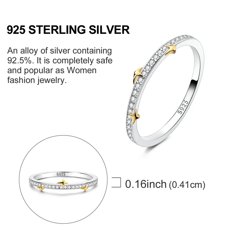 Sterling Silver Celestial Zircon Ring for Women 4 Sterling Silver Celestial Zircon Ring for Women - Image 4
