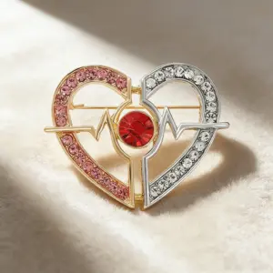 Heartbeat Love Brooch with Rhinestones 14 S6ea9943916ac4e02995ff5e936e915d1k