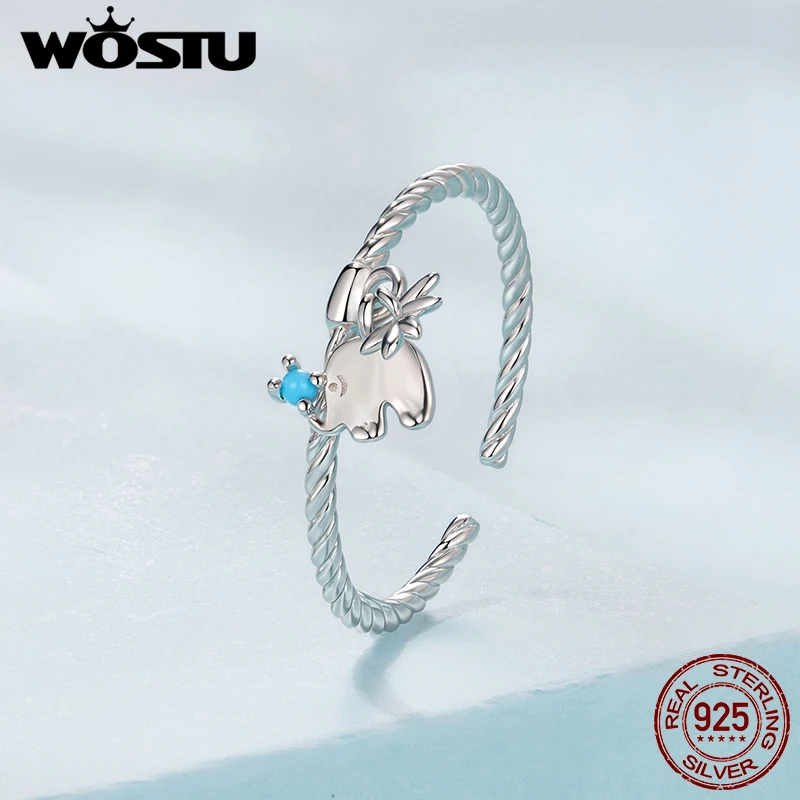 Silver Turquoise Rope Ring Adjustable 5 Silver Turquoise Rope Ring Adjustable - Image 5