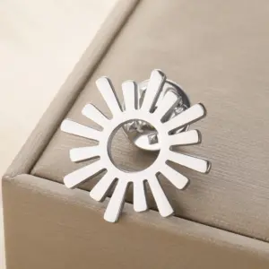 Stainless Steel Sun and Spiral Brooch 16 S70849e8cf4ad41aba45949eb83177897k