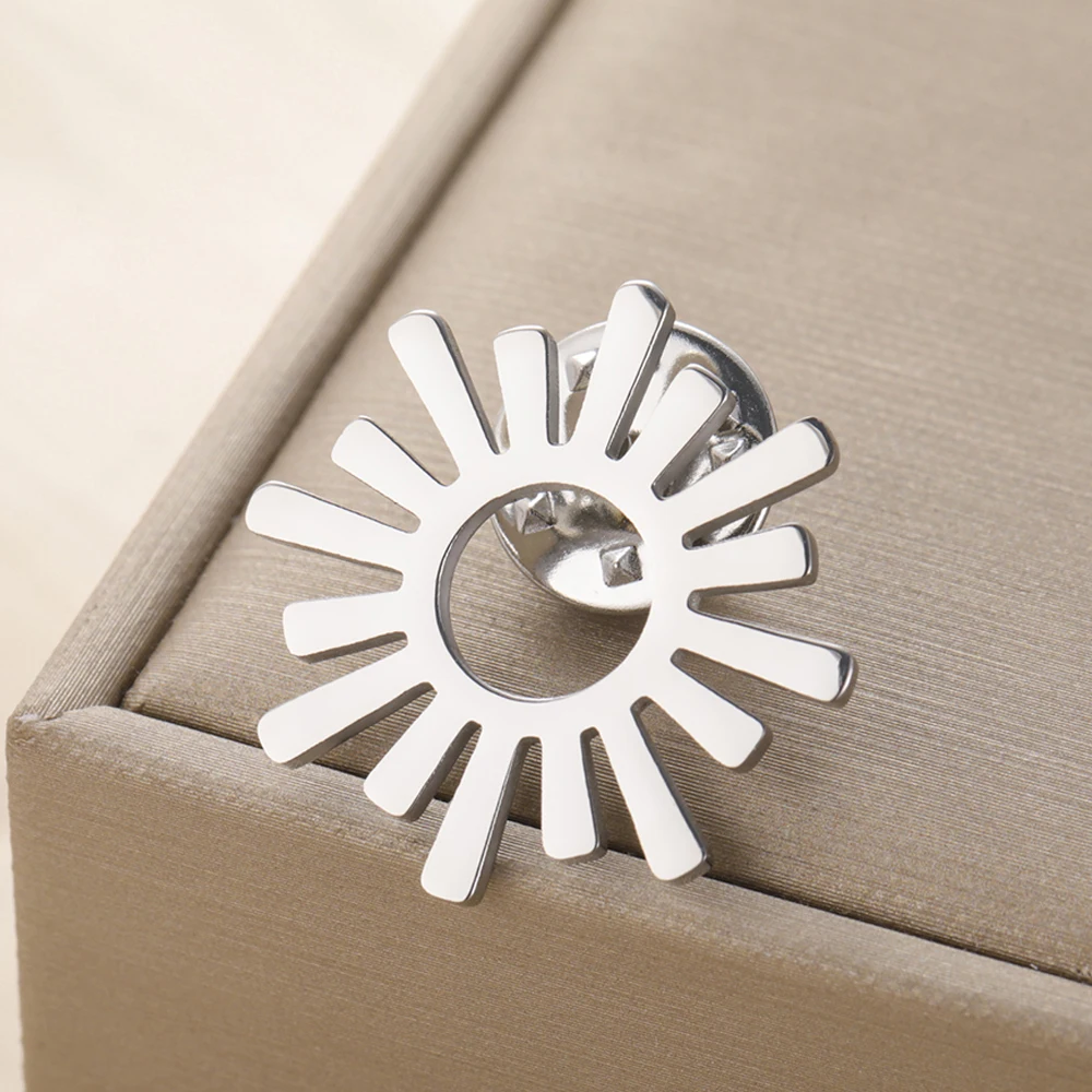 Stainless Steel Sun and Spiral Brooch 8 Stainless Steel Sun and Spiral Brooch - Image 8