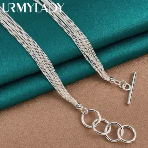 Elegant Silver Layered Necklace for Women and Men 8 S70c10926d76743e3b66388cced3708a9H