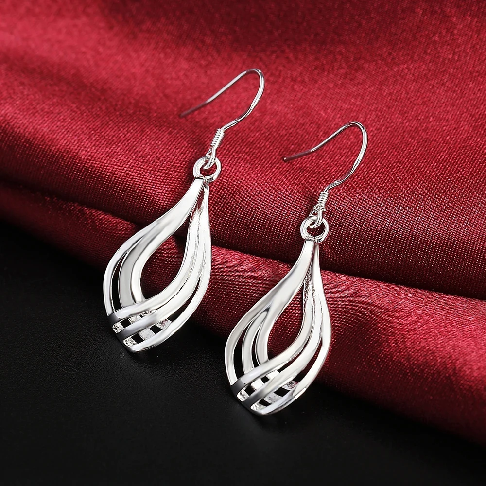 Sterling Silver Heart-Shaped Drop Earrings 6 Sterling Silver Heart-Shaped Drop Earrings - Image 6