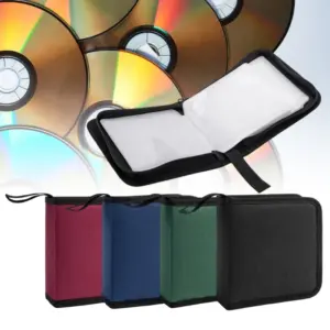 Portable 40-Pocket CD/DVD Storage Case