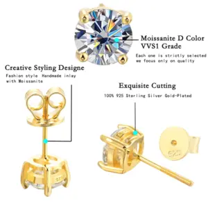 Elegant Moissanite Earrings by URMYLADY 10 S7167bf977f6640ef82fe95e97b6298467