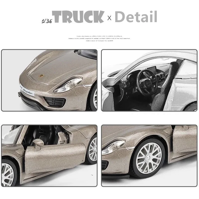 Premium 1:36 Scale Porsche 918 Spyder Diecast Model 6 Premium 1:36 Scale Porsche 918 Spyder Diecast Model - Image 6