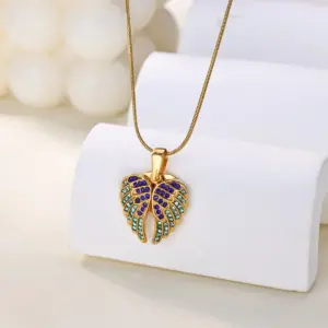 Elegant Gold Stainless Steel Necklace with Zircon Accents 10 S728a1411a482457e98c4459c33310385S