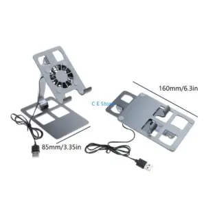Silver Portable Cooling Fan Stand for Devices 11 S72e8cb960bfd43e5afba685f51dab7fdd