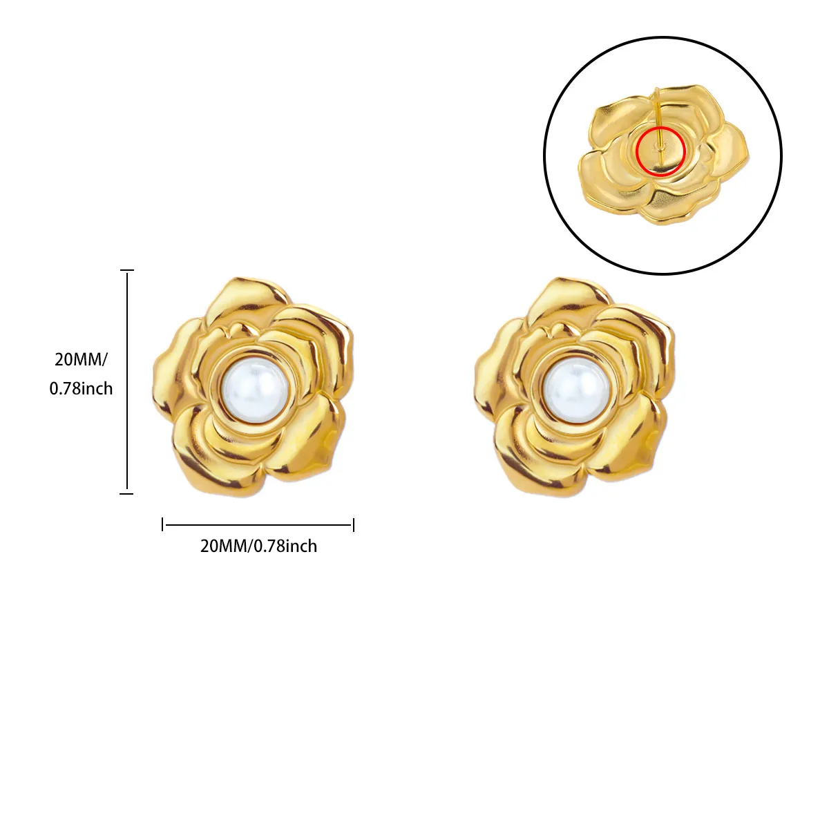 Vintage Gold Stainless Steel Flower Earrings 6 Vintage Gold Stainless Steel Flower Earrings - Image 6