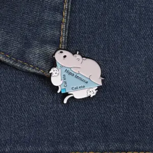 Cute Hippo and Cat Brooch Set for Accessories 9 S73750cdace7746e0a28c86aa811c7dbe1