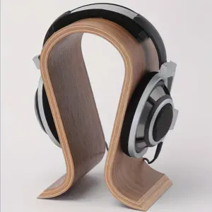 Walnut U-Shaped Headphone Stand 25x14x10cm 7 S758bef91fde54aad86f5c72aeb3e7a28V
