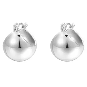 Elegant White and Gold Wedding Huggies Earrings 17 S761725aa0cd94d93a34b8034f345c8adA