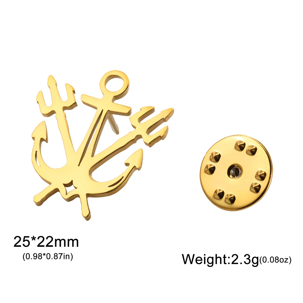 Nordic Mythology Anchor Trident Brooch 6 Nordic Mythology Anchor Trident Brooch - Image 6