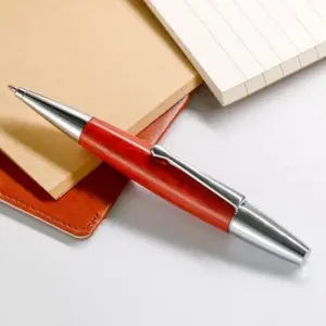 Red Wooden Twist Ballpoint Pen with 0.5mm Tip 10 S7a237659fc9c412fb031cacf87e928d6n