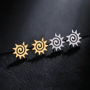 Vintage Stainless Steel Sun Earrings for Women 14 S7e85f7bd0dda46c891945b1f4c3d2696B