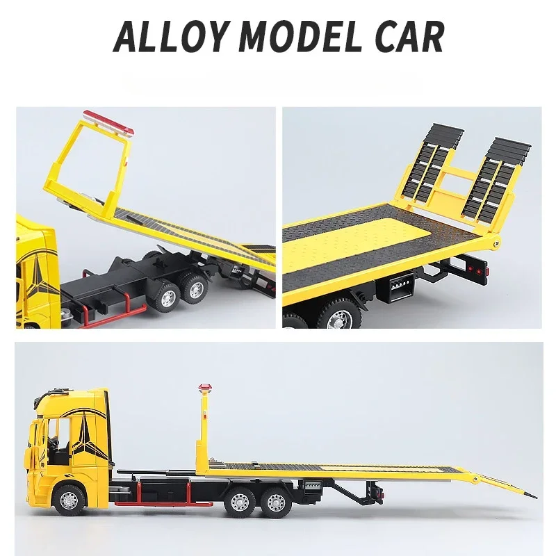 Yellow Mercedes-Benz Actros 1:24 Diecast Model 4 Yellow Mercedes-Benz Actros 1:24 Diecast Model - Image 4
