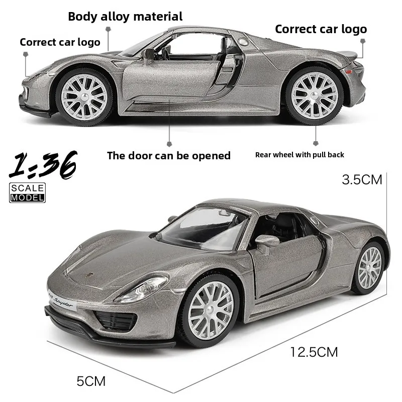 1:36 Porsche 918 Diecast Model Car by WELLY 4 1:36 Porsche 918 Diecast Model Car by WELLY - Image 4