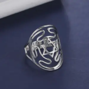 Stainless Steel Star of David Ring 15 S8283bbcb468a4d18a77bc5a70a10de684