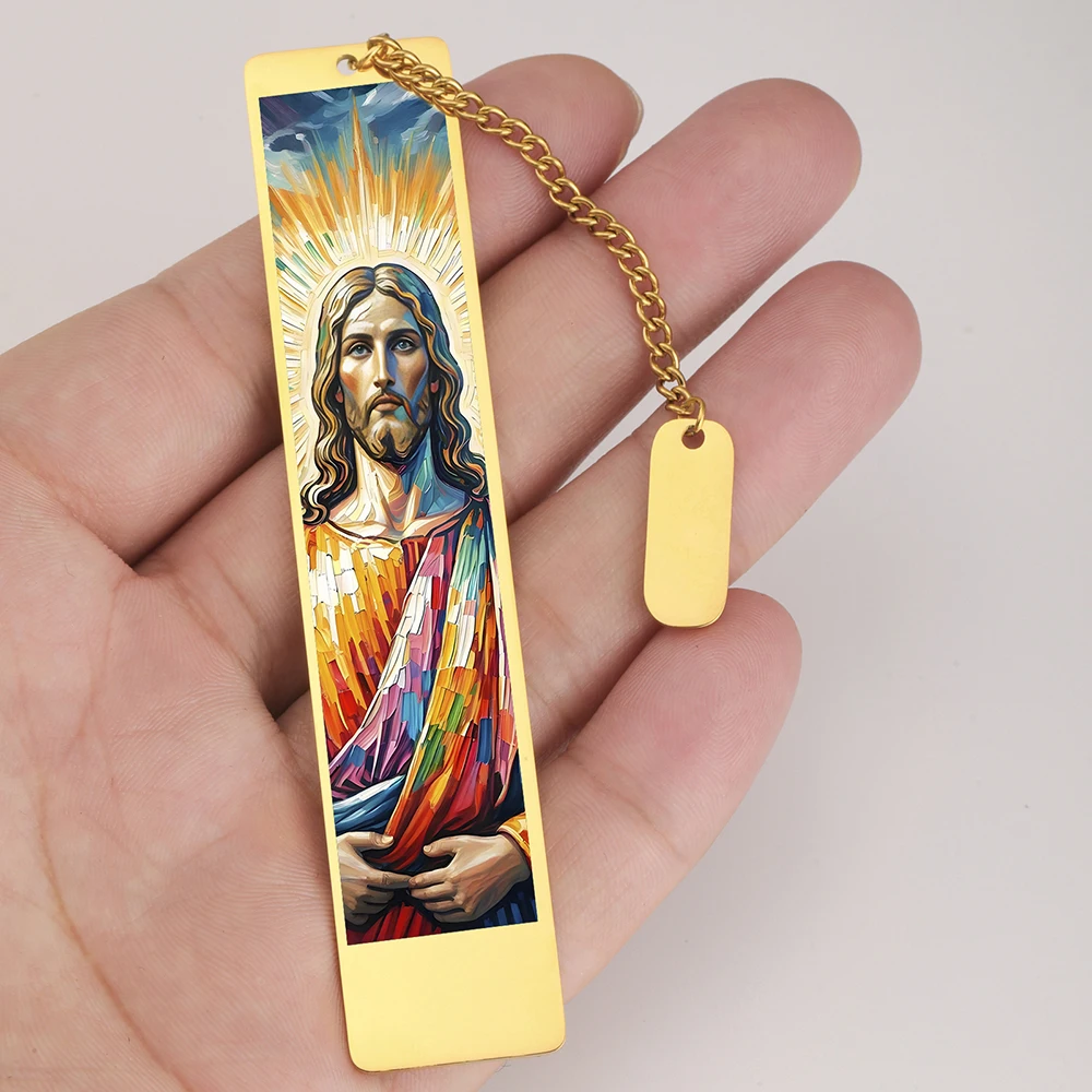 Jesus Metal Bookmark with Gold Finish 2 Jesus Metal Bookmark with Gold Finish - Image 2