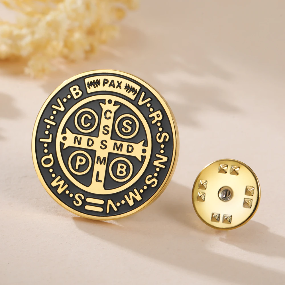 Stainless Steel Saint Benedict Brooch 25x25 mm 8 Stainless Steel Saint Benedict Brooch 25x25 mm - Image 8