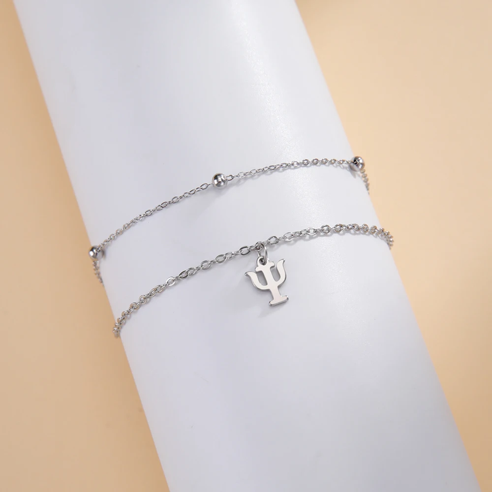 Stainless Steel Psi Charm Bracelet 22+5cm 2 Stainless Steel Psi Charm Bracelet 22+5cm - Image 2