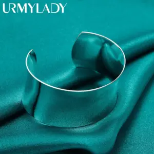 925 Sterling Silver Wide Cuff Bracelet for Women 8 S89faea35ecd740398f846161f7cd6da08