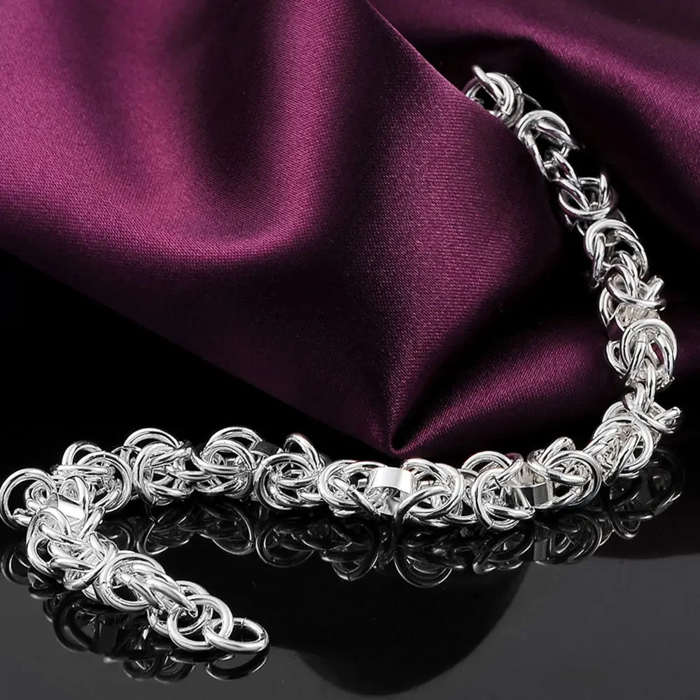 Sterling Silver Unisex Chain Bracelet 20cm 4 Sterling Silver Unisex Chain Bracelet 20cm - Image 4
