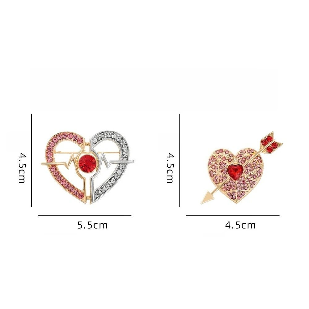 Heartbeat Love Brooch with Rhinestones 2 Heartbeat Love Brooch with Rhinestones - Image 2