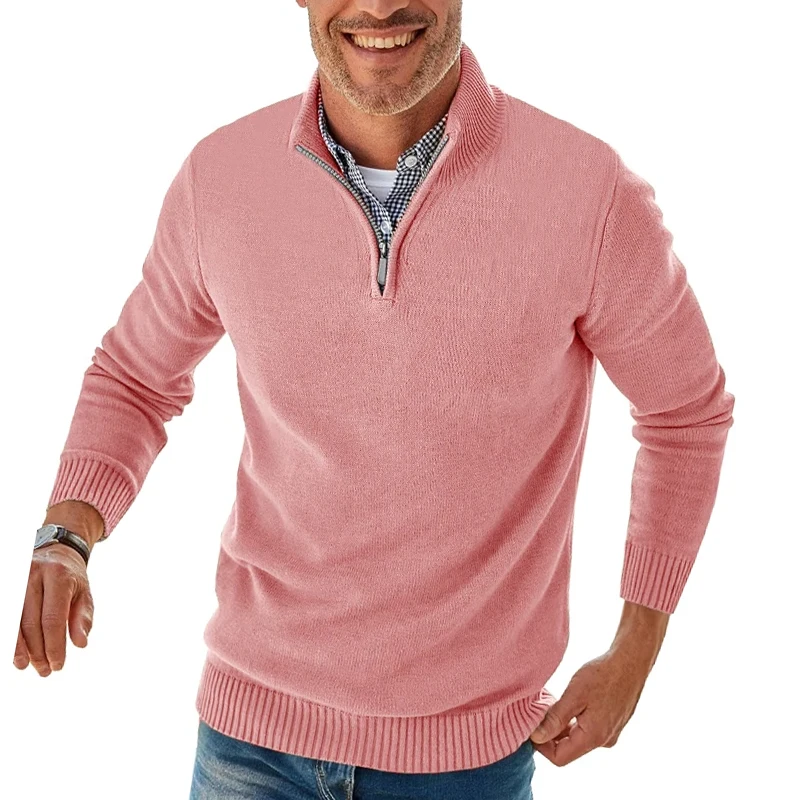 Men’s Gray Zipper Pullover Sweater 9 Men’s Gray Zipper Pullover Sweater - Image 9