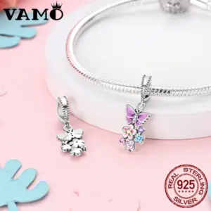 VAMO 925 Silver Enamel Charm Bead for Bracelets 13 S8dd9fb426325487b9b3ecf91aac50caaC