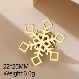 Dawapara Stainless Steel Snowflake Brooch Collection 19 S9136512d92594b03a16e76f1c547ccd6E